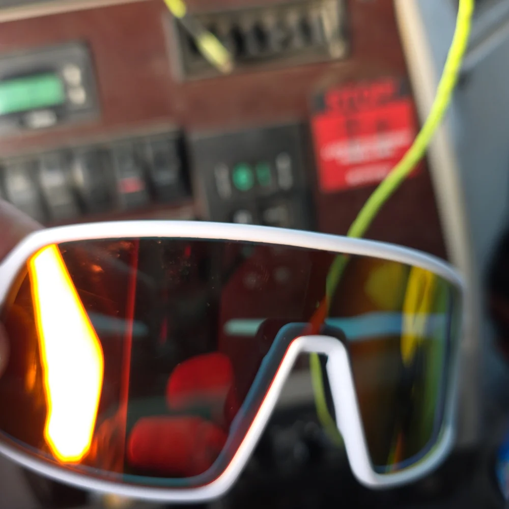 Oakley White and Orange Sports Glasses